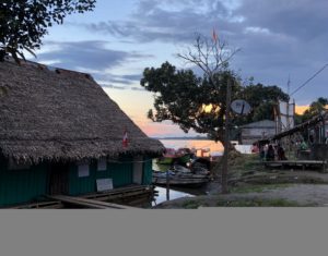 sunset at the river's edge